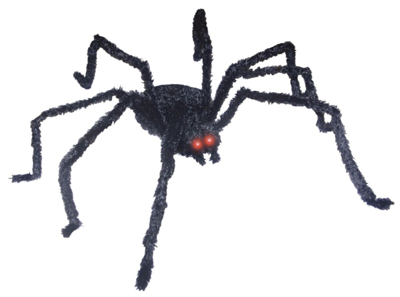 The Costume Center 104" Red and Black Giant Spider Light Up Long Hair Halloween Prop